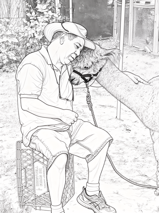 FREE Printable Coloring Page from Hermey the Alpaca – Beyond the Gate - Put Your Head on my Shoulder