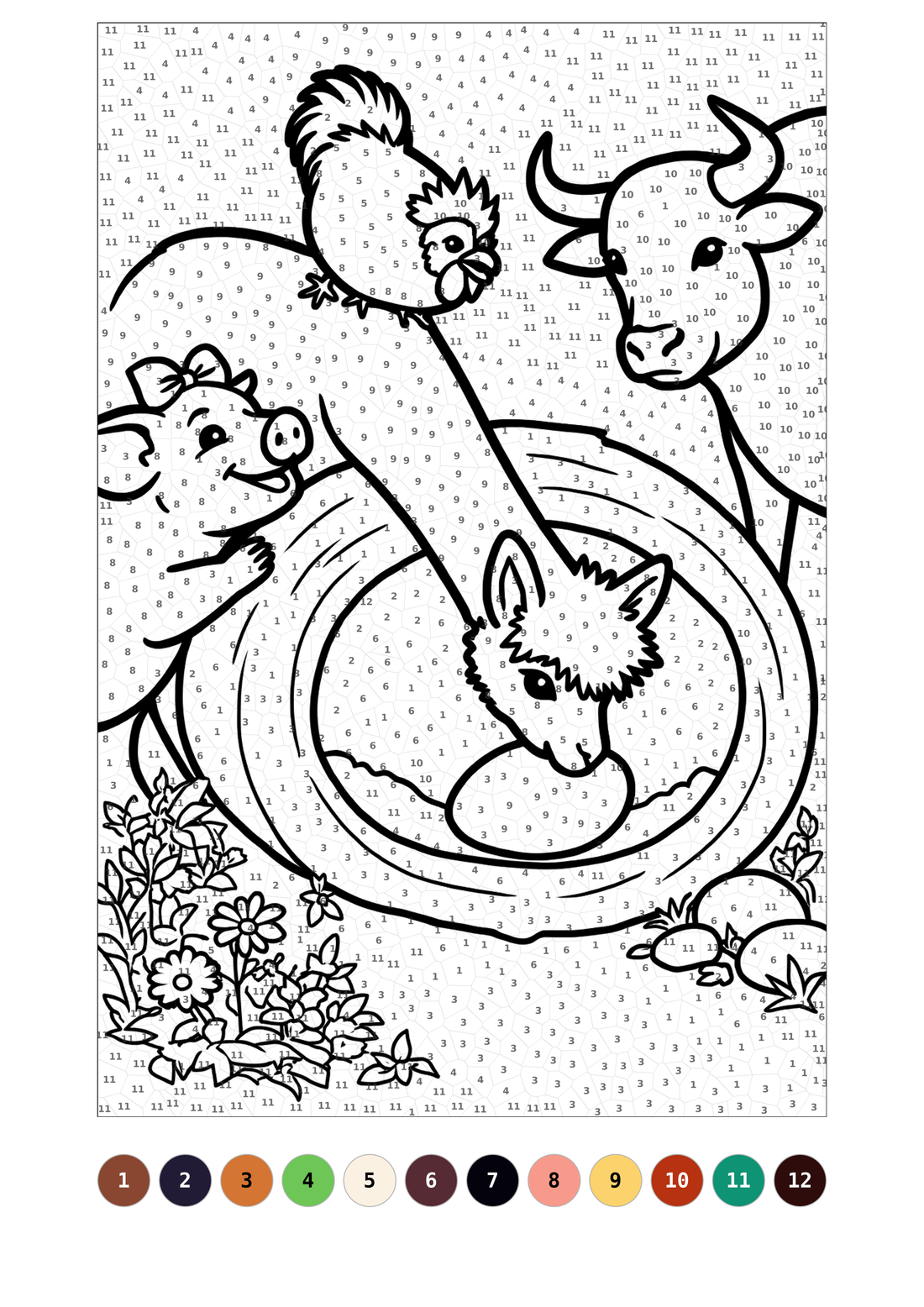 Free Easter Color-by-Number Printable – Hermey the Alpaca