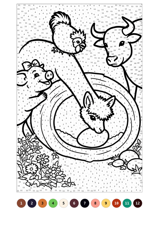 Free Easter Color-by-Number Printable – Hermey the Alpaca
