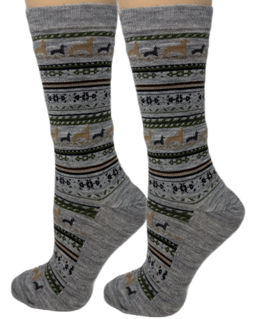 Baby Alpaca Print Crew Socks – Soft Warm Alpaca Socks