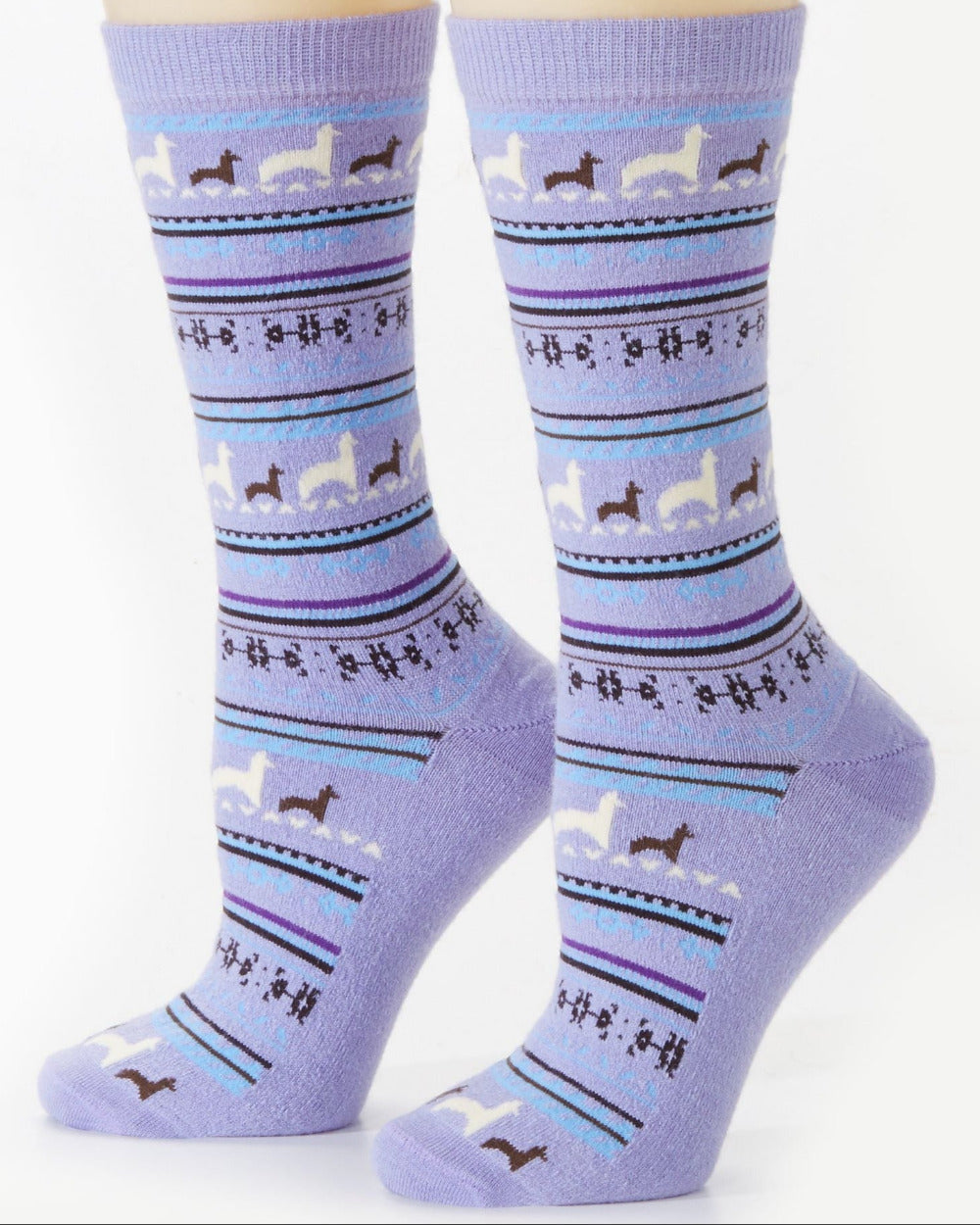 Baby Alpaca Print Crew Socks – Soft Warm Alpaca Socks