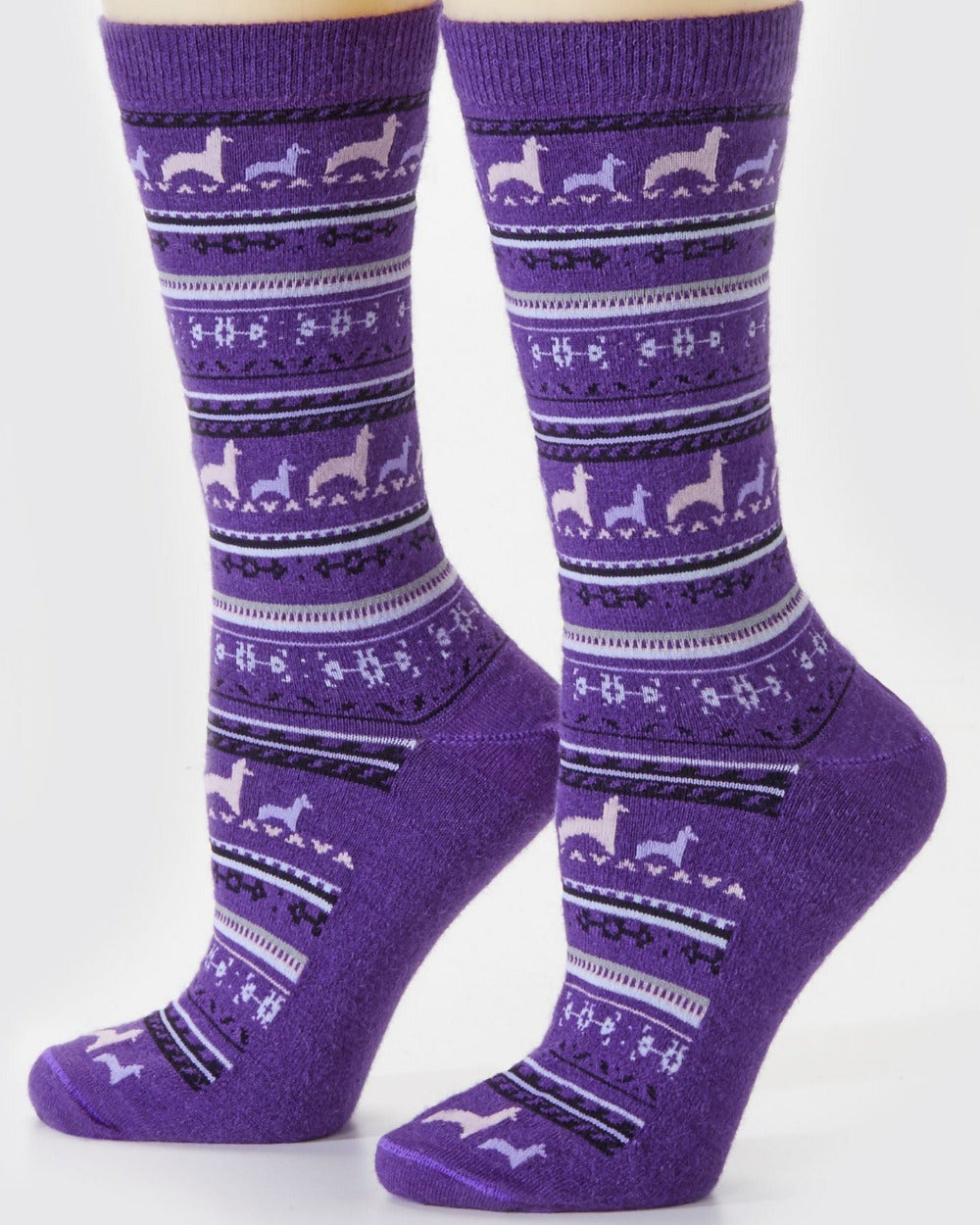 Baby Alpaca Print Crew Socks – Soft Warm Alpaca Socks